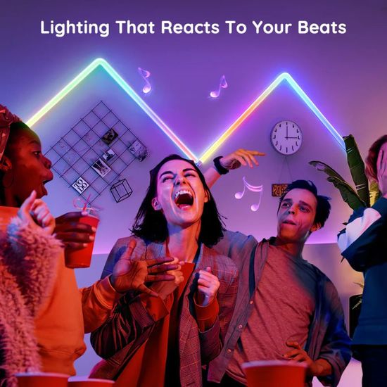 Настенные светильники GOVEE Wall Lamps Glide RGBIC Wall Light, Wi-Fi + BT / Multicolor, (6+1), изображение 5