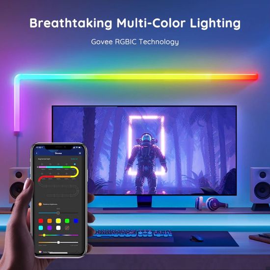 Настенные светильники GOVEE Wall Lamps Glide RGBIC Wall Light, Wi-Fi + BT / Multicolor, (6+1), изображение 4