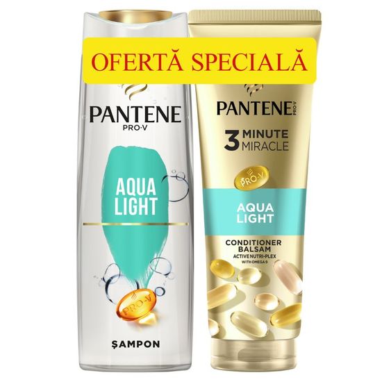 Set sampon si balsam PANTENE Aqualight, 400+220ml