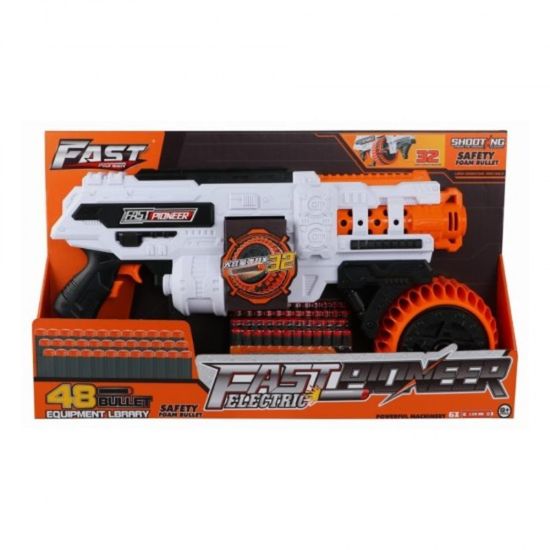 Blaster de jucarie electric FAST PIONEER BIG509, 48 proiectile, cilindru rotativ, 2 image