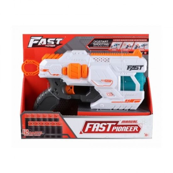 Игрушечный ручной бластер FAST PIONEER, 12 снарядов, вращающийся цилиндр, изображение 2