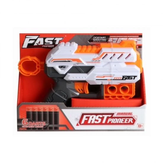 Игрушечный бластер ручной FAST PIONEER BH705, 6 снарядов, изображение 2