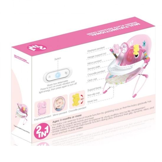Balansoar Elefant 2in1 YAYA DUCK BABYLOVE 3689-3, roz, ZJA347345, 4 image