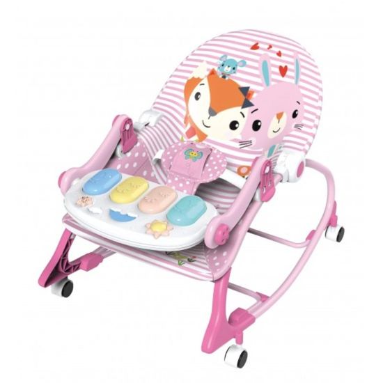 Scaun YAYA DUCK BABYLOVE Iepure-Vulpe, Roz, 2 image