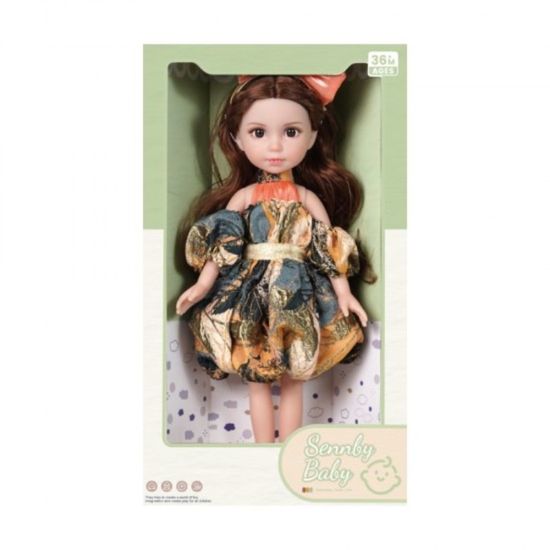 Кукла-брюнетка SENNBY BABY ER333A, с розовым бантом и платьем, ZJA353019, 35см, изображение 2