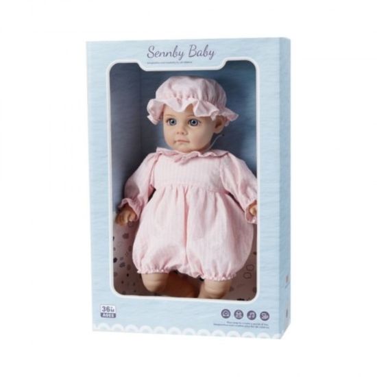 Куколка с мягким телом и 6 звуками SENNBY BABY ER331F, розовая одежда, ZJA329543, 35см, изображение 2