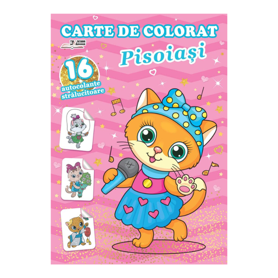 Carte de colorat BIBLION, Pisoiasi, 16 autocolante stralucitoare