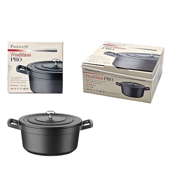 Кастрюля с крышкой PINTI Tradition Pro Black, 20cм, 2.8л, изображение 2