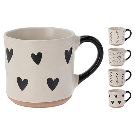 Cana Sf.Valentine Inimi negre, ceramica, 350ml, 2 image