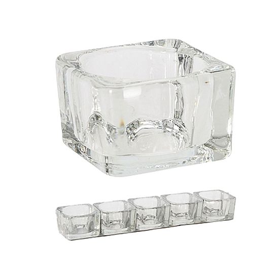 Set sfesnice din sticla 5х5cm, transparente, 5 buc., 2 image