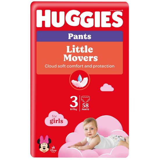 Трусики для детей HUGGIES Pants Mega 3, 6-11 кг, для девочек, 58 шт, изображение 2