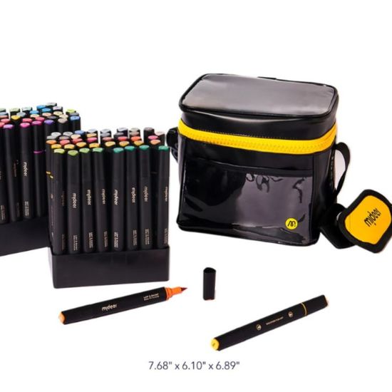 Set markere pe baza de ulei cu 2 capete, 80 de culori, 3 image