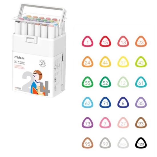 Set markere pentru schita, cu 2 capete, 24 culori, 2 image