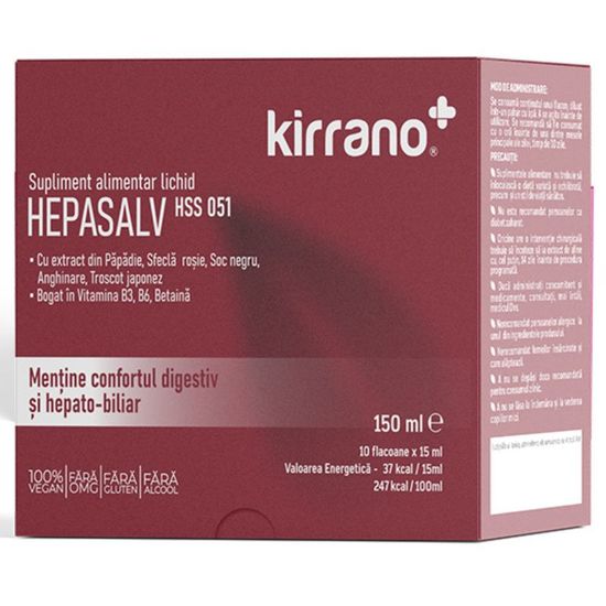 Supliment alimentar KIRRANO HEPASALV, 10 flacoane x 15 ml, 6 image