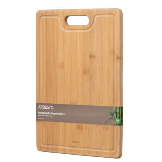 Placa de bucatarie ARDESTO Midori, cu canelura, din bambus, 40*30*1,5 cm, 4 image