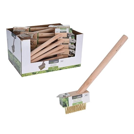 Perie pentru crapaturi, cu perii duri, maner din lemn, 36 cm