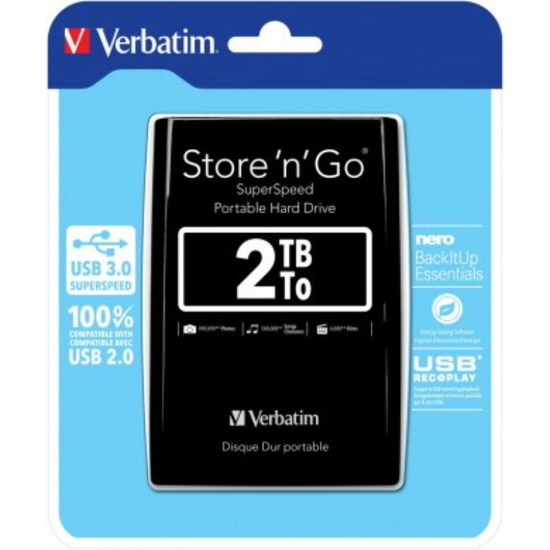 Unitate de stocare portabila HDD VERBATIM Store 'n' Go G1, 2.5”, 2.0TB, USB3.0, Black, 8 image