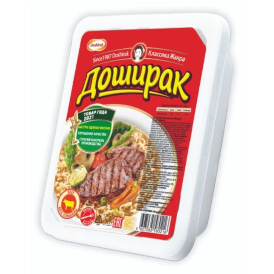 Taietei instant DOSHIRAK cu gust de vita si condiment, picant, 90 g