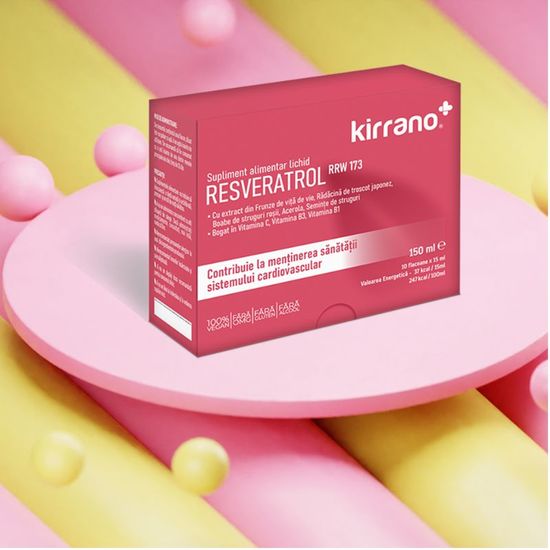 Supliment alimentar KIRRANO RESVERATROL, 10 flacoane x 15 ml, 8 image