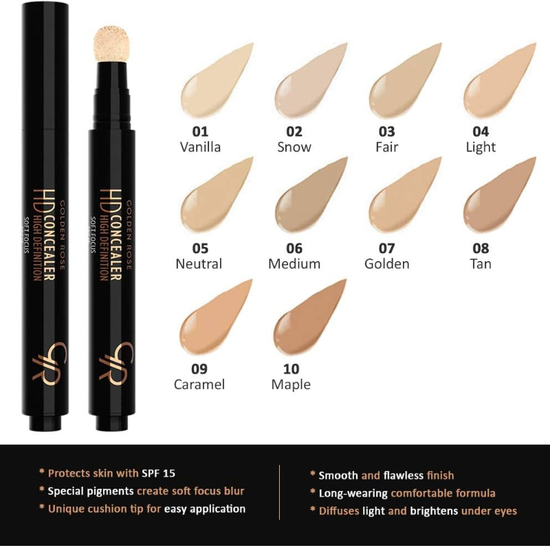 Anticearcan GOLDEN ROSE HD (High Definition) Concealer, Culoare 004, 2 image