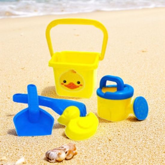 Set de jucarii pentru nisip Ratusca, in caldarusa, 5 piese, 17cm