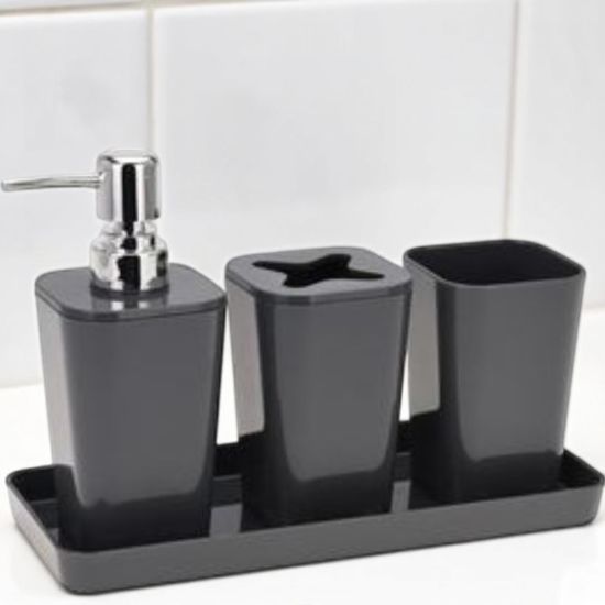 Set pentru baie Bathroom "Linie", din plastic, 4 unitati