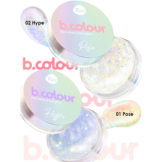 Глиттер для лица, тела и волос 7DAYS B.COLOUR, 01 Hype, 25 г, изображение 2