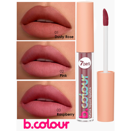 Ruj lichid 7DAYS B.COLOUR, mat, 01 Dusty Rose, 2,5 ml, 5 image