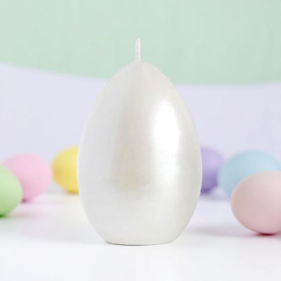 Lumanare decorativa Ou DS05994, Opal, Alb
