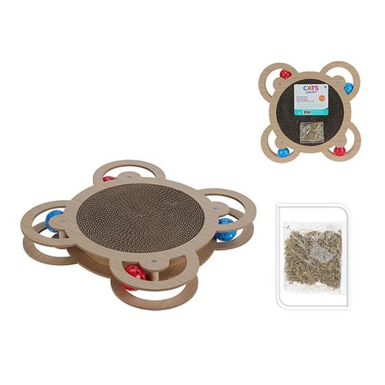 Zgarietoare PETS, mdf, cu platforma pentru joc, 35x35x4.5 cm