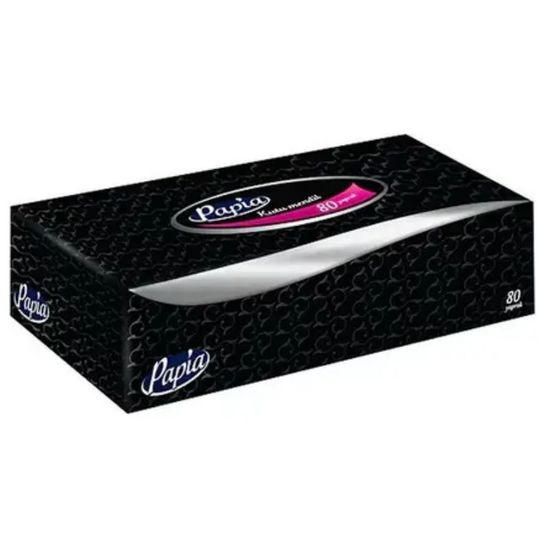 Салфетки в коробке PAPIA 2 слоя косметические 80 шт, 1 коробка, изображение 5