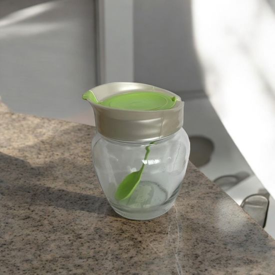 Банка с крышкой и ложкой EVERGLASS, 550 ml