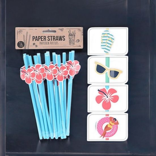 Set paie din hartie Capri pentru cocktail, 20 cm, 16 buc
