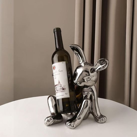 Figurina-suport pentru vin "Iepure" 28 cm, ceramica