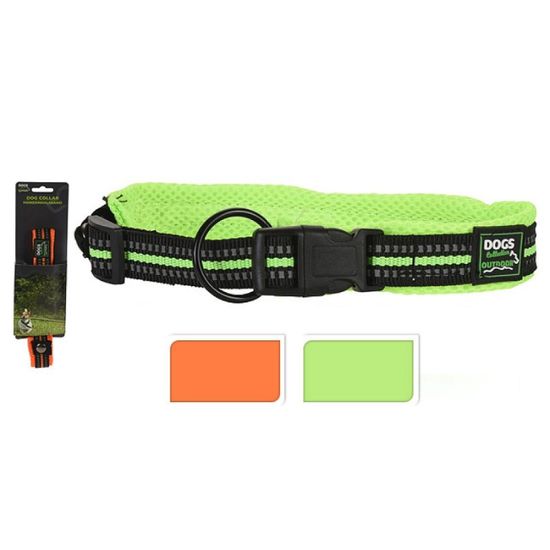 Zgarda pentru caini DOGS, neon, max 30kg, 2culori, D45-55cm x 3 cm