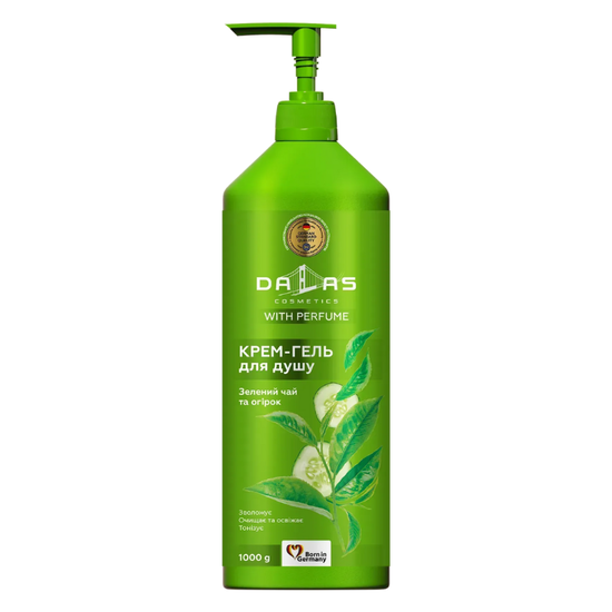 Crema-gel de dus DALAS COSMETICS, ceai verde si castravete, 1000 ml, 2 image