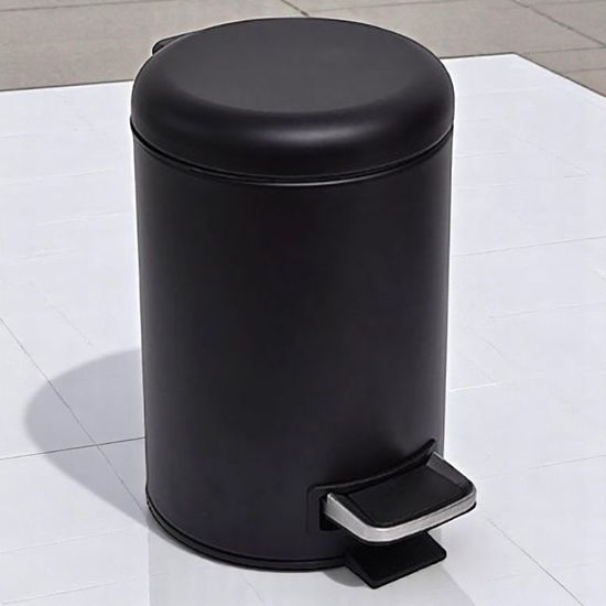 Cos pentru gunoi cu pedala TENDANCE, negru, inchidere moale, 3 l