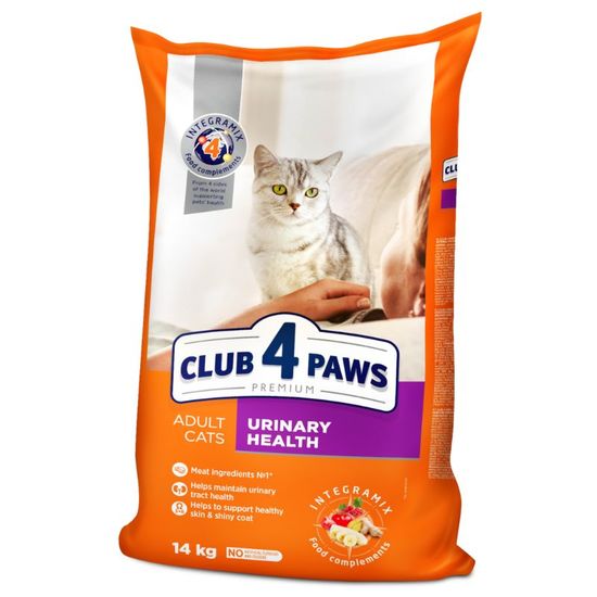 Сухой корм CLUB 4 PAWS Premium для взрослых кошек, здоровье мочевыделительной сиcтемы, ассорти, 14кг
