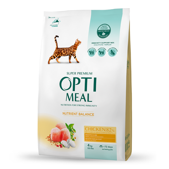 Hrana uscata OPTIMEAL Super Premium pentru pisici adulte, pui, 4kg