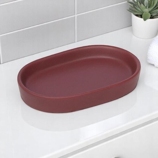 Sapuniera ovala TENDANCE Solid Color, bordo