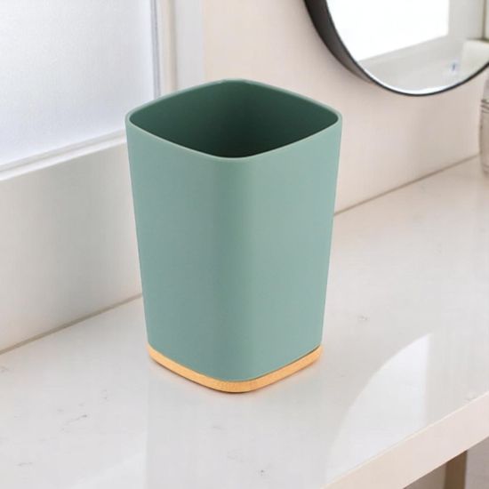 Pahar pentru periute de dinti TENDANCE Rubber, baza bambus
