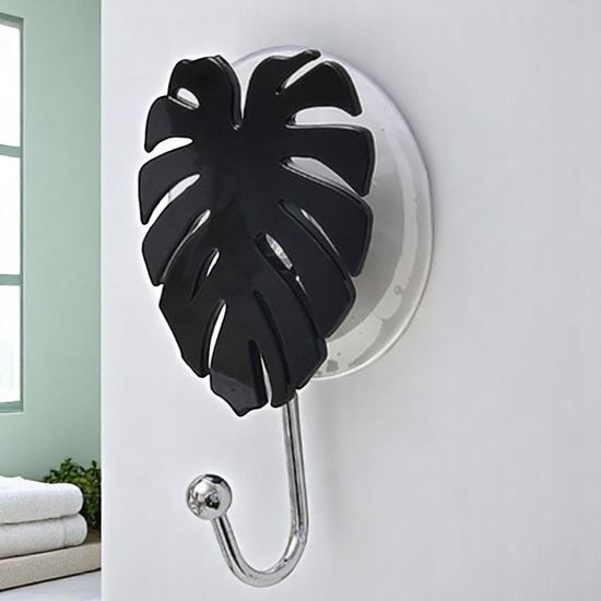 Carlig Tendance Frunze pe ventuzа, negru, 7 х 10 cm