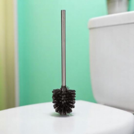 Щeтка-ерш для WC Five, ручка нержавеющая сталь, черная