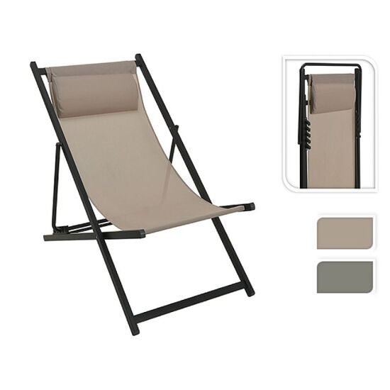 Scaun-sezlong pliabil REDCLIFFS, carcasa metalica, 102x61x92 cm