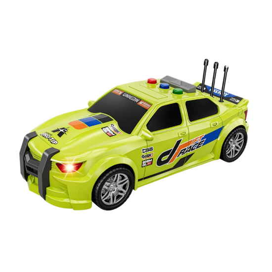 Игрушечная гоночная машинка JSTOYS, с инерцией, открывающимся багажником, звуками и светом, 1:16, изображение 3