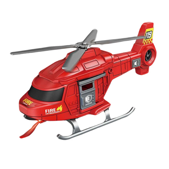 Пожарный вертолет JSTOYS, красный, со звуками и светом, 1:20, изображение 3