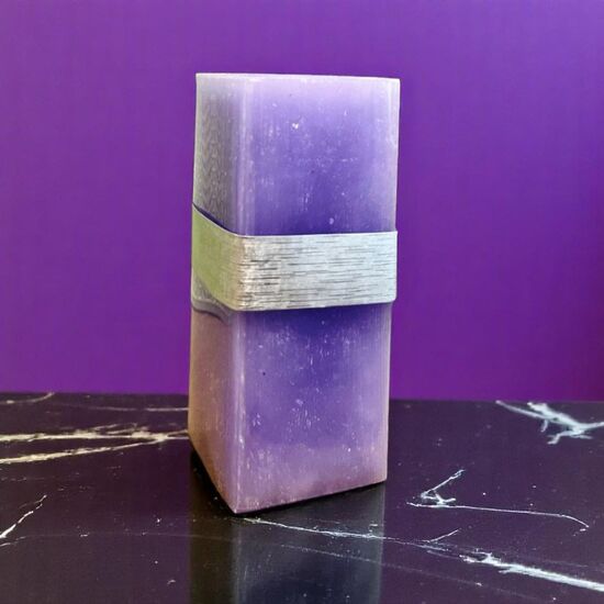 Lumanare parfumata patrat ZH6615Y, violet, 15 cm