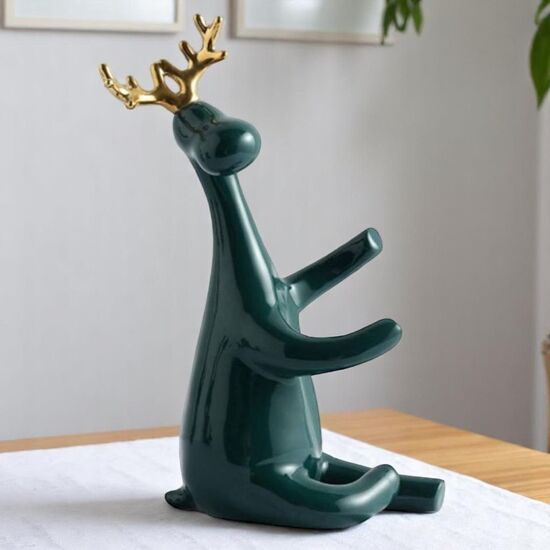 Figurina-suport pentru vin "Cerb" 33 cm, ceramica