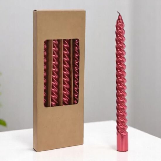 ​Set de lumаnаri spirale, 25 cm, rosii, 4 buc