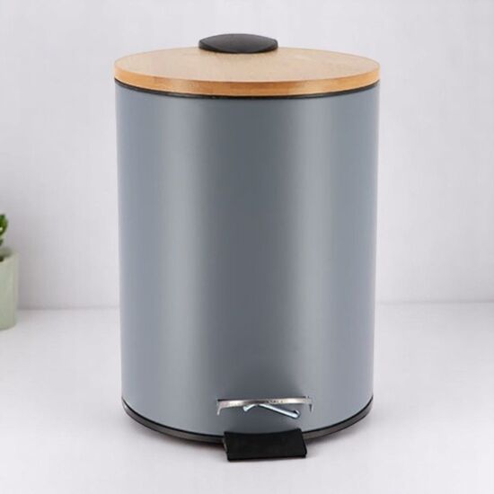 Cos pentru gunoi cu pedala TENDANCE, metal, bambus, 2.5 l